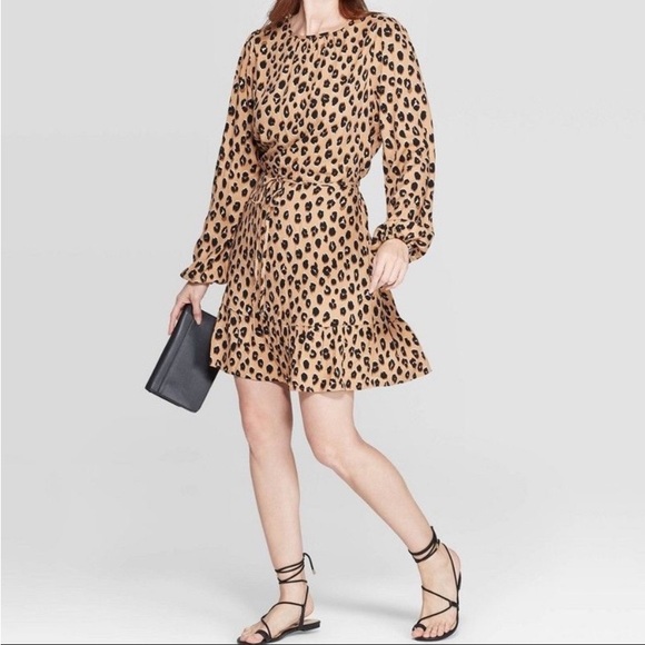 a new day Dresses & Skirts - a new day leopard print long sleeve mini dress